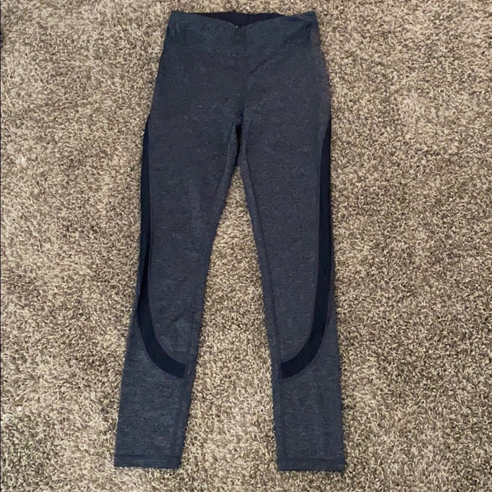 Gray and black yoga pants